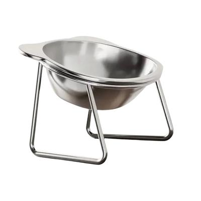 Elevated Pet Bowl Stainless Steel Raised Cat Bowl Tilted Pet Bowl with Removable Stand Cute Ears for Cats Dogs Neck Protection