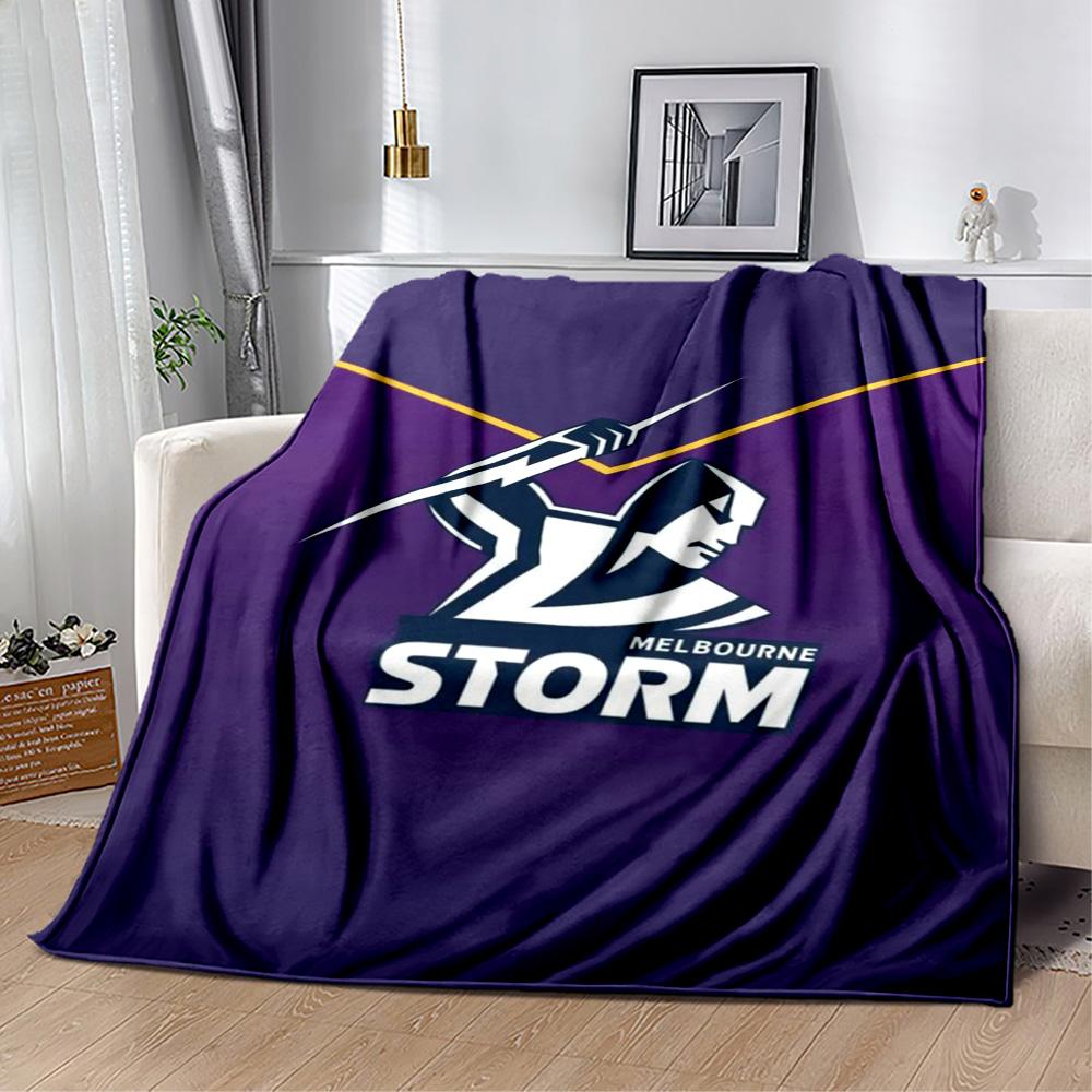 Coperte con logo della squadra Melbourne Storm Adatte per divani, viaggi, soggiorni anche un buon regalo per amici e familiari Adatte a tutte le stagioni.