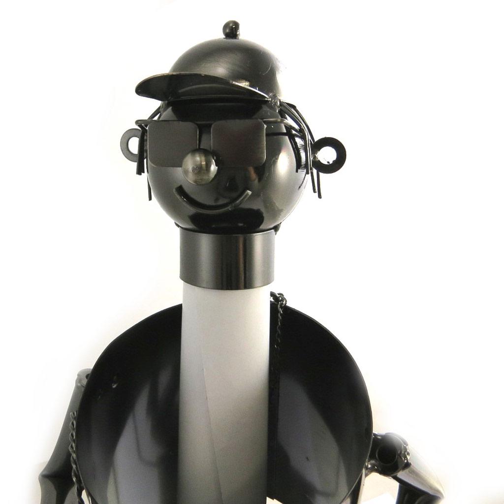 Les Trésors De Lily [M9885] - Hunter 'Metal Sculpture' Bottle Holder - 23.5x13x12 Cm