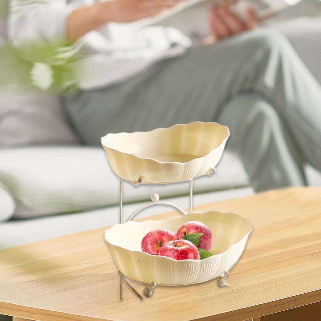 Tiered Fruit Bowl Basket Display Stand Dessert Cupcake Plate Platter Bread Vegetable Holder Serving
