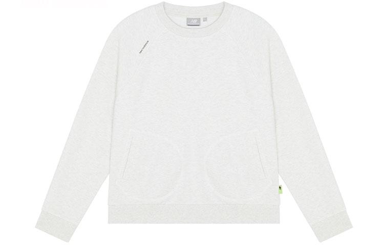 New Balance Sweatshirts Women s Ecru Crew Neck Moderate Regular 5CC17032-OA L