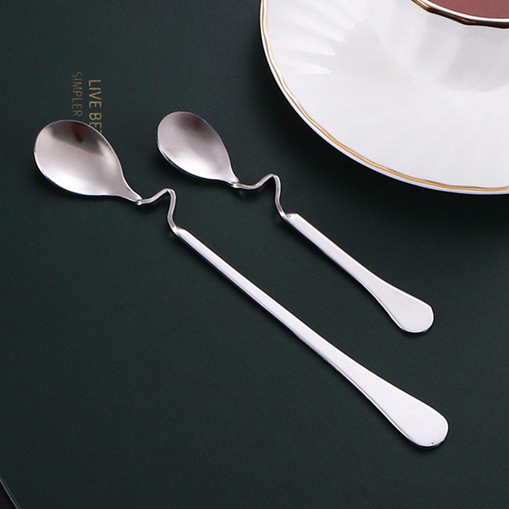Coffee Spoon Ice Cream Milk Drink Stirring Scoops Teaspoons Home Bar Cafe Hotel Party Kitchen Tableware Cutlery