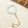 Trendy Golden Color Glass Bracelet Oval Beads Sustainable Option Everyday Accessory Glass Wrist Chain