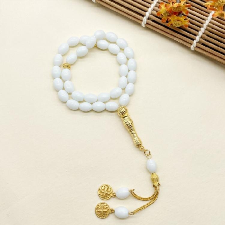 Trendy Golden Color Glass Bracelet Oval Beads Sustainable Option Everyday Accessory Glass Wrist Chain