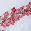 Indoor Christmas Trim with Red Frosted Fruit Clusters, Flexible Branch Accent for Shelf Scenes, Window Frame Styling and Hall Displays