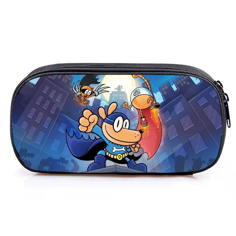 Dog Man Pencil Case Cute Game Pen Bags Kids Large Storage Students School Gifts Pencilcases