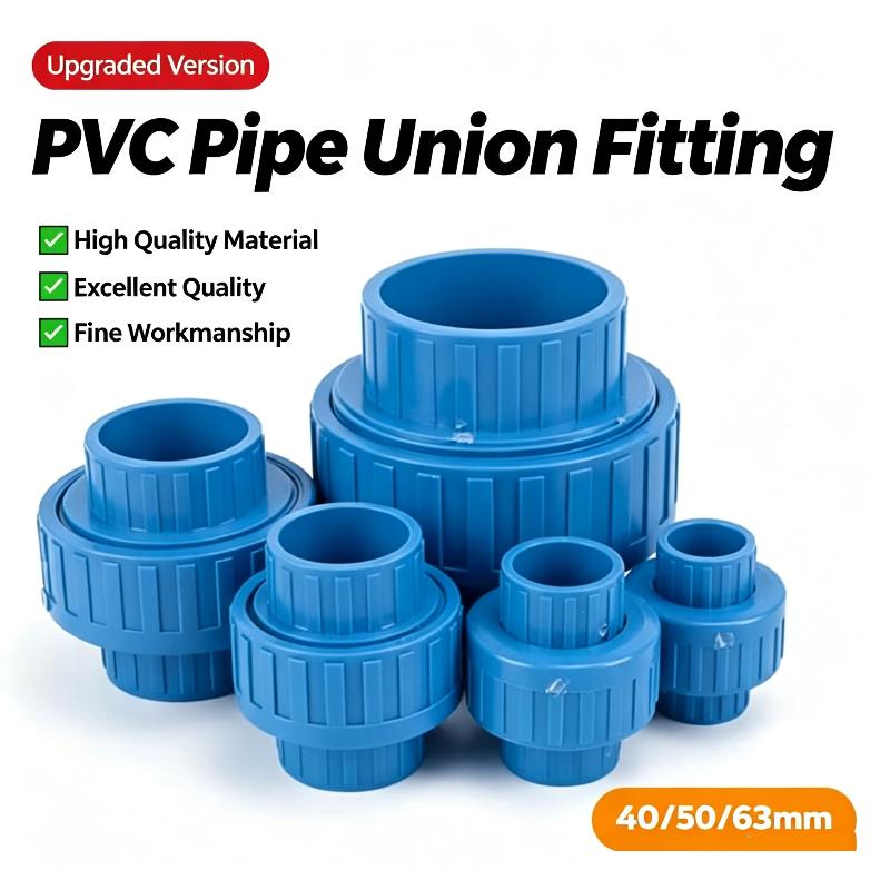 40/50/63Mm Pvc Pipe Union Fitting Quick Connect Water Pipe Coupling Corrosion Resistant Connector For Irrigation Plumbing