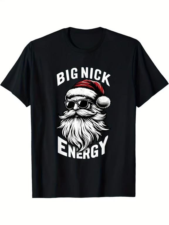 Big Nick Energy Funny Santa Christmas Men s Cotton T-shirt Unisex T-Shirt XXL