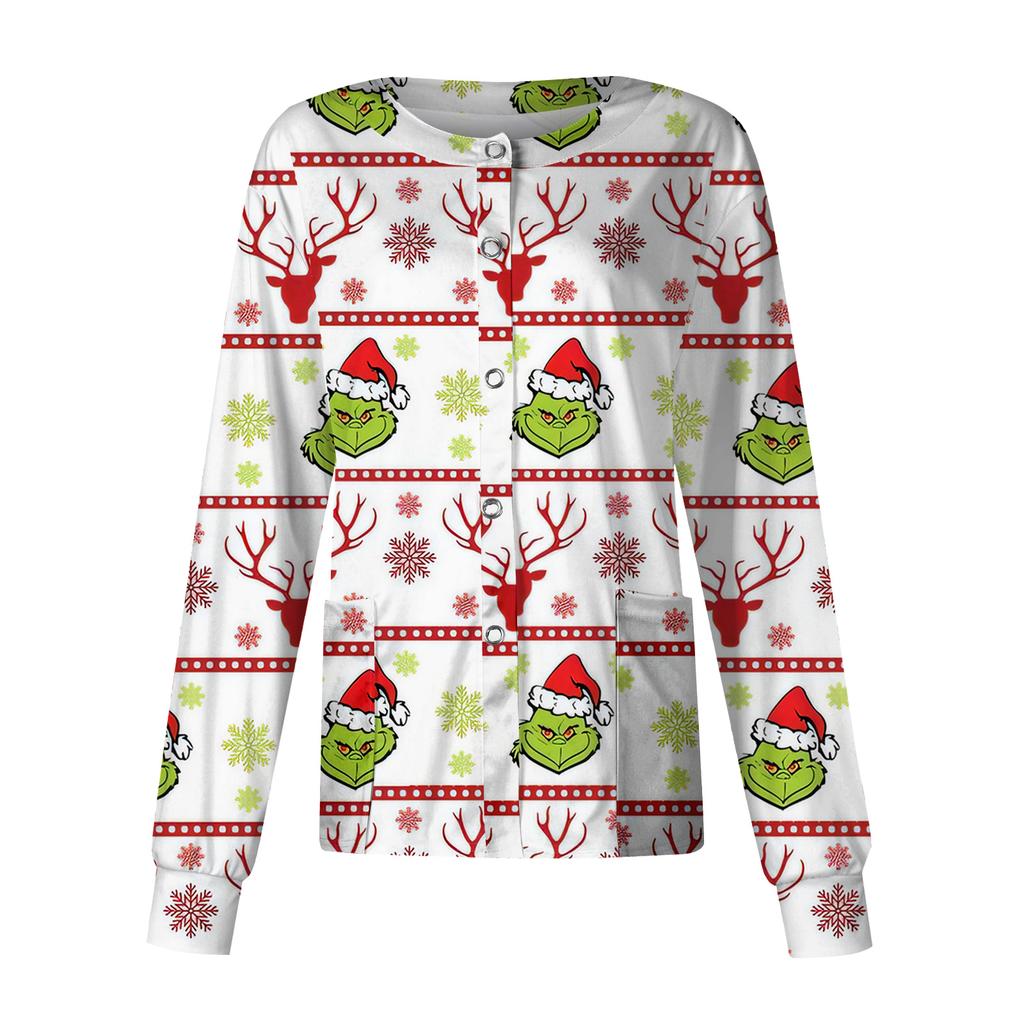 Women's Casual Long Sleeve Single Breasted  Printed Dry-nurse Top