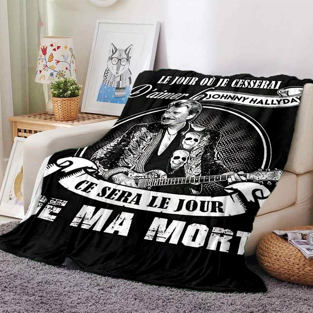 

1pc Johnny Hallyday Music Soft Flannel All-Season Throw for Home, Office, Outdoor UseDurable Comfort 100479 80cmx120cm(31inx47in)