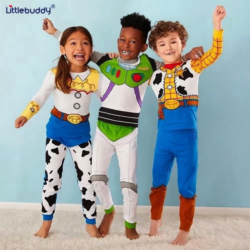 Cartoon Kids Homewear Set With Toy Story Buzz Lightyear Cotton For Kids Ages 3 To 8