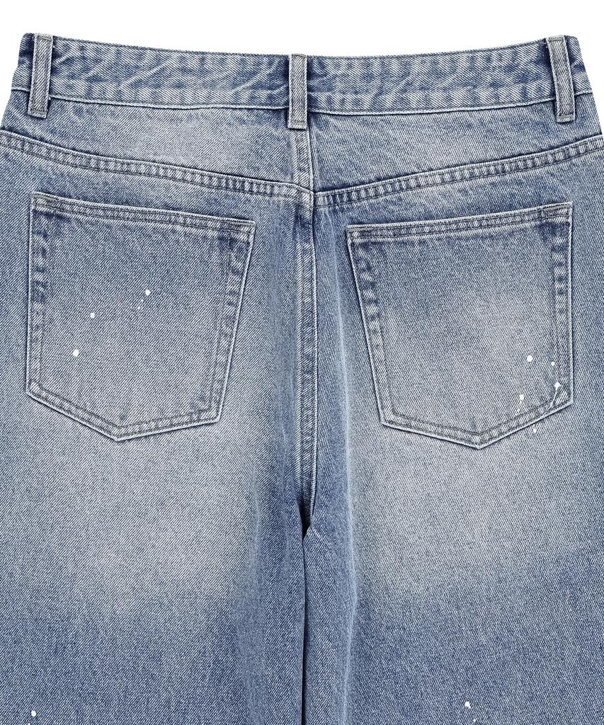 SLOWACID Distressed Wide Denim Pants [Blue]