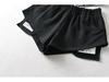 Summer Spicy Girl Style Elastic Waist Patchwork High Waist Wide Leg Casual Shorts for Women