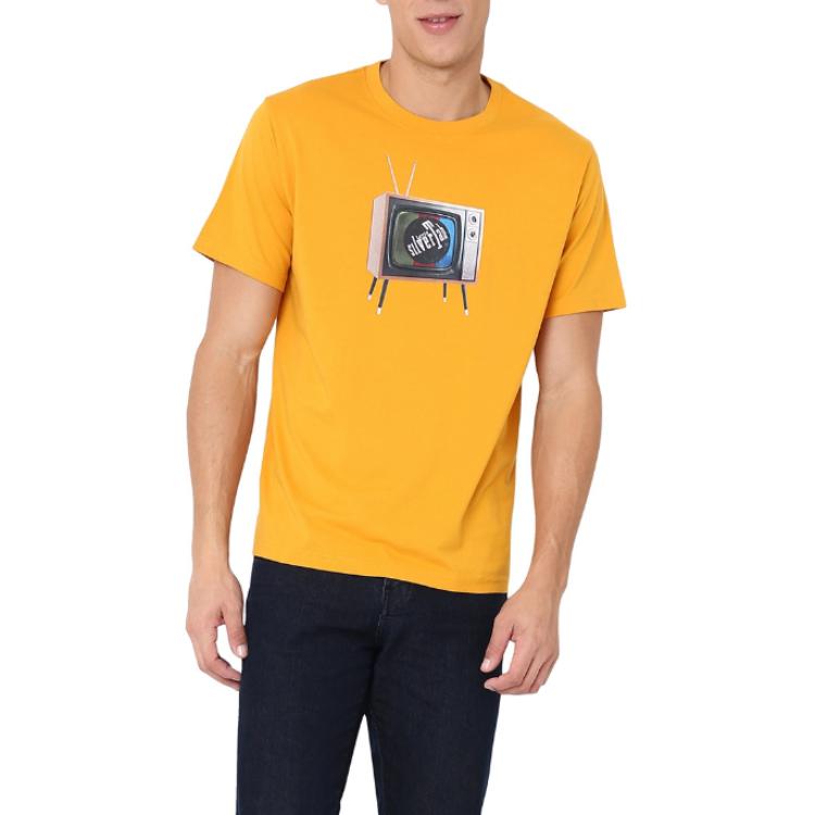 Levis Silver Label Printed Crew Neck Short Sleeve T-Shirt Men Tops Yellow 16143-1586