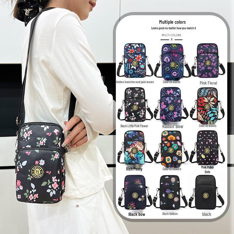 Women's Crossbody Nylon Mini Handbag - Mobile Phone & Coin Purse