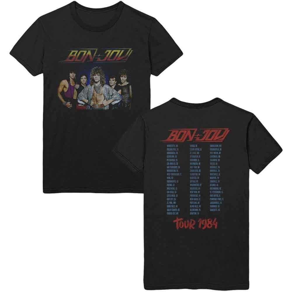 Bon Jovi  Tour  84  Black T shirt - NEW Unisex T-Shirt M