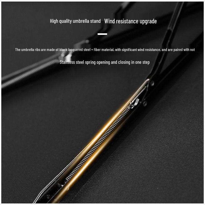 Vollautomatischer dreifach faltbarer UV-Schutz-Schirm mit schwarzem Kleber und Logo für Regen oder Sonne