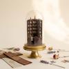 Miniature Bookshelf with Dome Cover Collectible Ornament