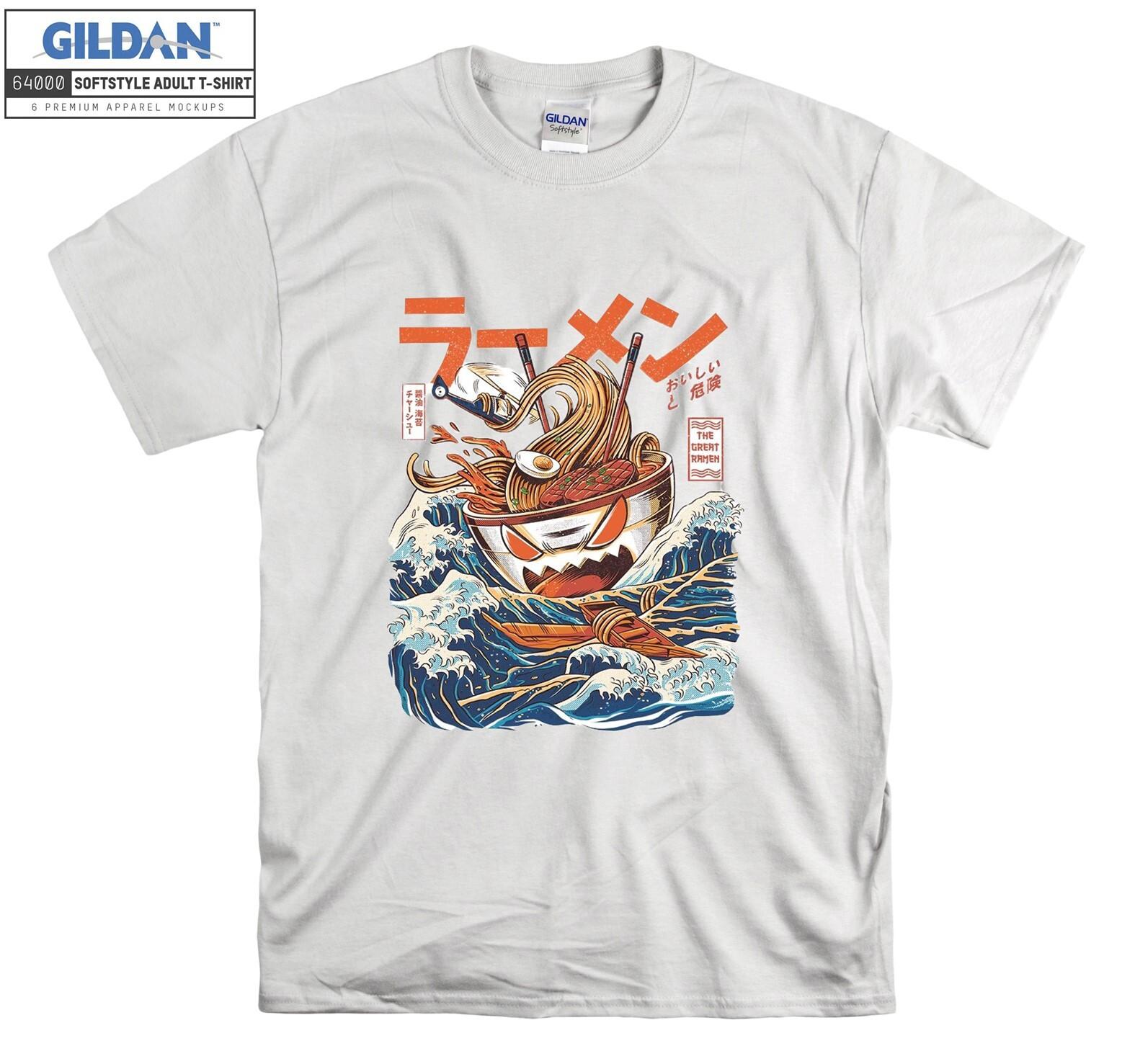 The Great Ramen Off Kanagawa T-Shirt Mens Womens Tees Top Under T Shirt Mens Womens Tees Top Men Women Unisex Tshirt 6006 2XL