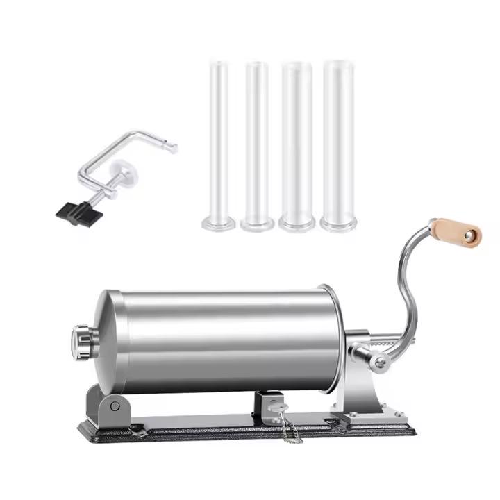 Stainless Steel Manual Sausage Stuffer for Home Use - Large Capacity