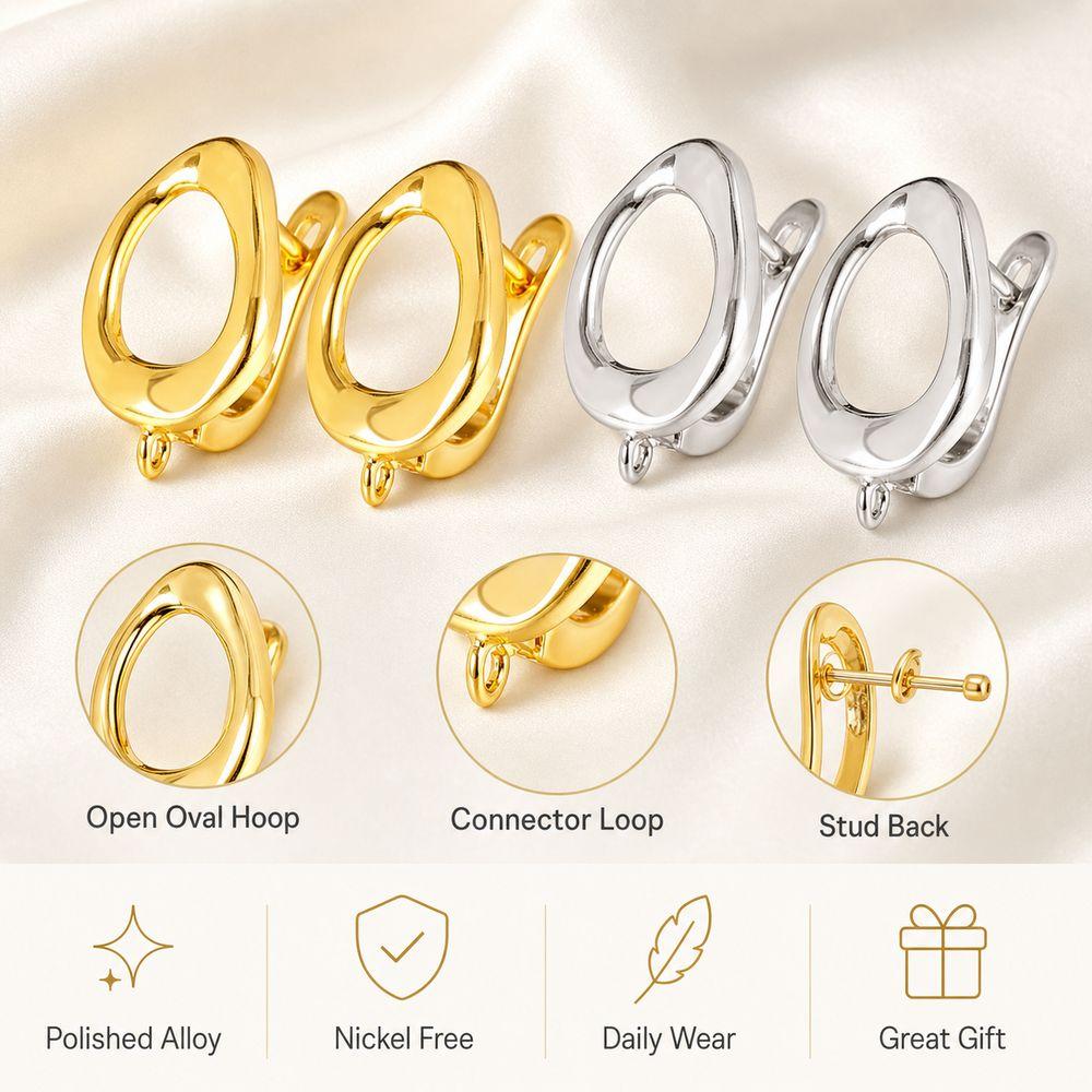 1 Pair Irregular Oval Hoop Earrings Nickel Free Oval Earrings New Jewelry Making  Daily Wear