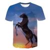 Men's Horse 3D Print T-shirt Short Sleeve Crew Neck Tee Men's Clothing Summer Outdoor Sportswear Casual T Shirts