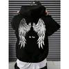 Flügelprint Herren Damen Pullover Kapuzenpullover Outdoor Straße Lässig Hip-hop Trend Sport Gothic Herbst Winter Warmes Sweatshirt Kleidung Oberteil