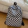 Damen Mode Schachbrett Laptop Rucksack mit Aufdruck Umhängetaschen Set Mehrere Taschen Verstellbare Träger Campus Pendler Essentials