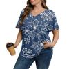 Women's Plus Size Fashionable Casual Loose-Fit Short Sleeve Elegant V Neck Blouse For Work