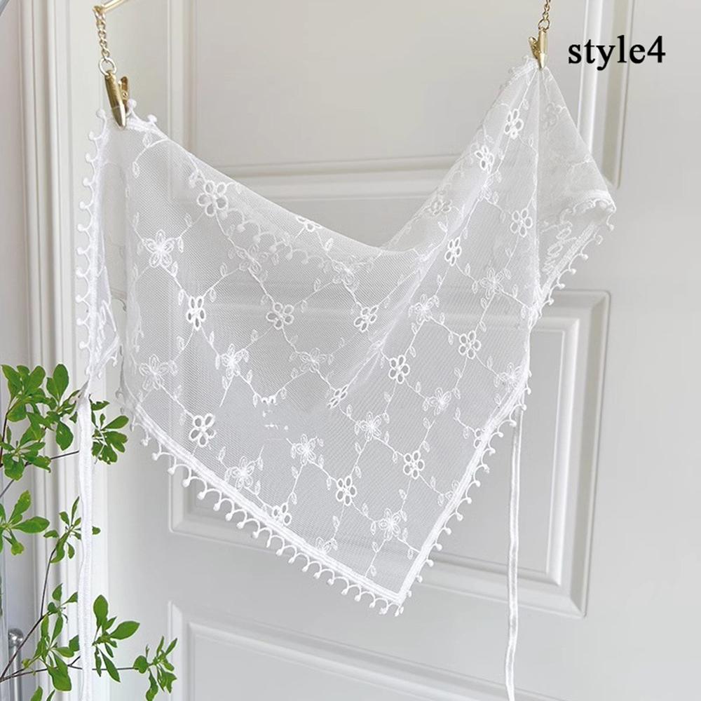 Triangle Lace Face Hair Head Wrap Scarf Women Accessories Neck Decoration Neckwear Handkerchief Headband Shawl Scarves White