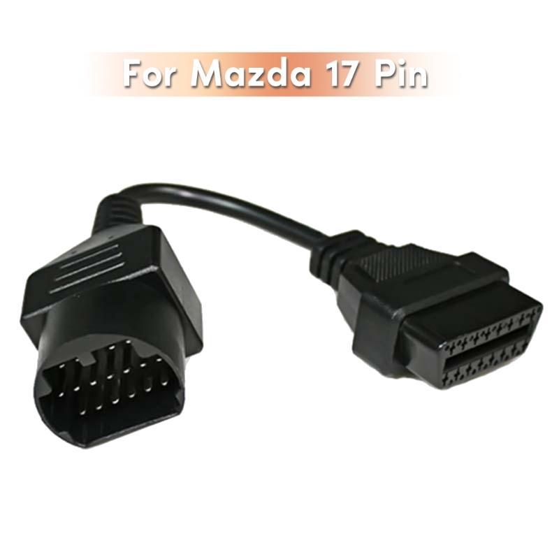 Skener kabelového převodníku OBD2 Kompatibilní pro vozidlo 17pinový až 16pinový konektor úplného diagnostického adaptéru Nástroj pro skenování kabelu