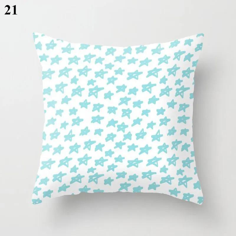 Mint Green Printed Decorative Pillowcase Office Living Room Car Ornaments Home Pillowcase