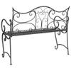 Garden Bench 2 Seater 114 x 56.5 x 90 cm Steel Silver Grey