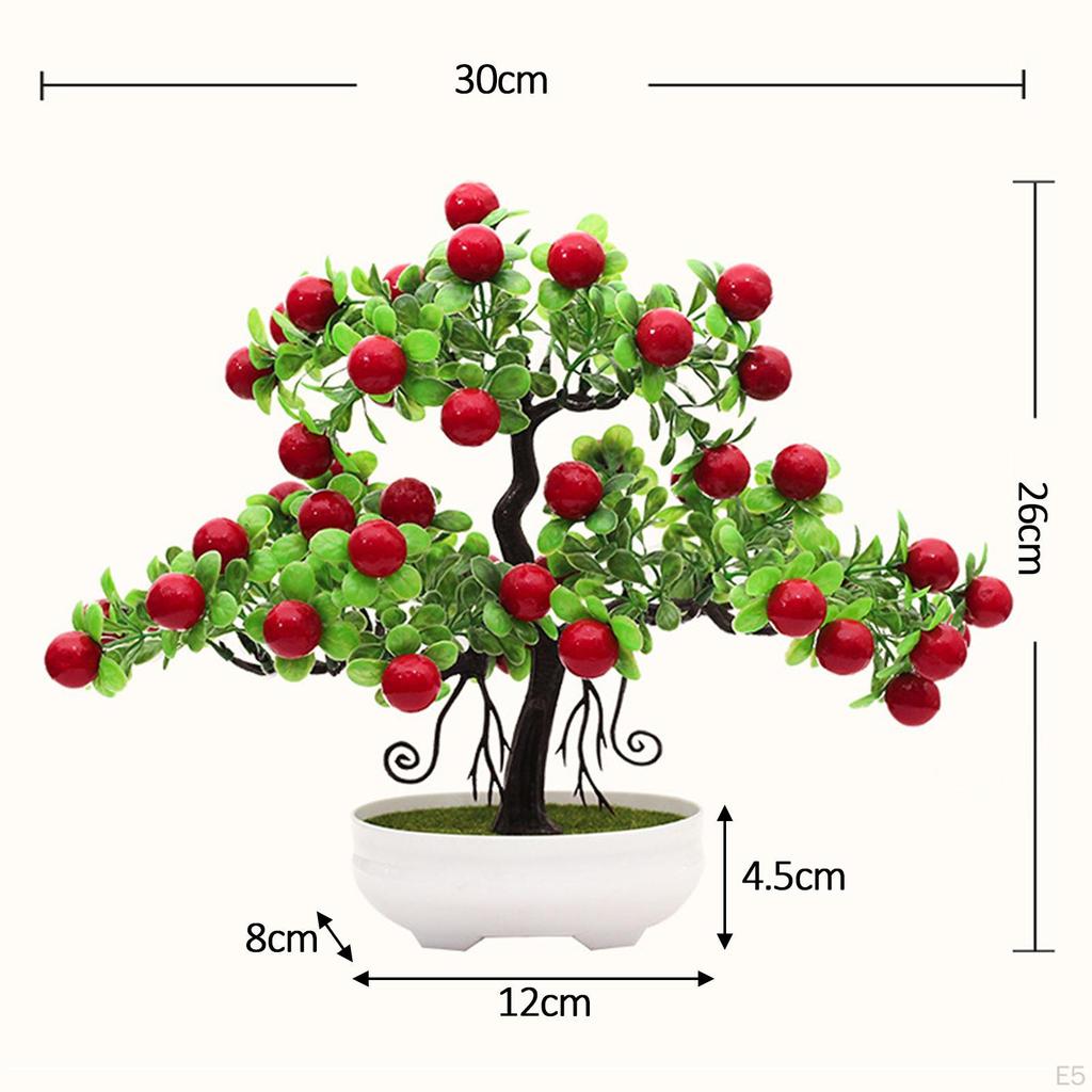 Artificial Fruit Tree Bonsai Pot Plants Ornament Realistic PP Material Table Centerpiece for