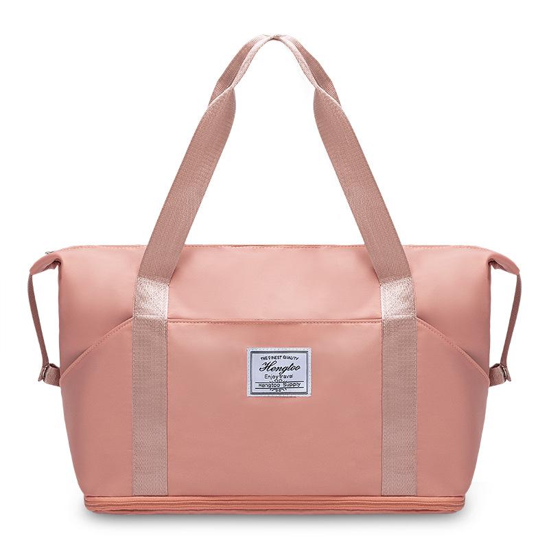 

Расширяемая сумка кроссбоди для фитнеса: Большая вместимость, разделение на сухое/мокрое, унисекс, высококлассная тренировочная спортивная сумка. 53*21*40CM розовый