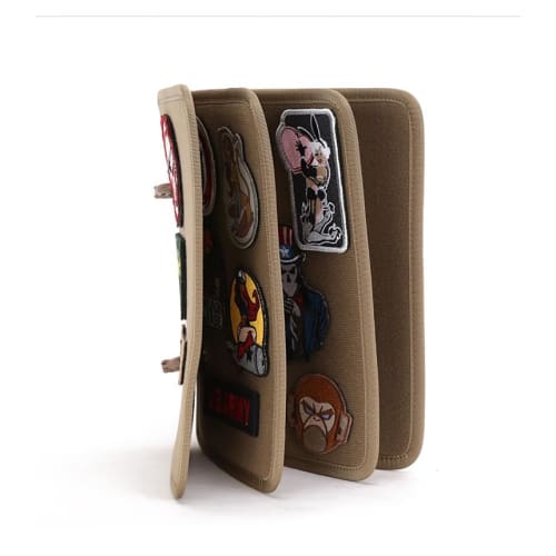 Nexxxly 4-Piece Set of Military Patch Holders with D-Rings for Airsoft, Special Forces, and Storage (OD)