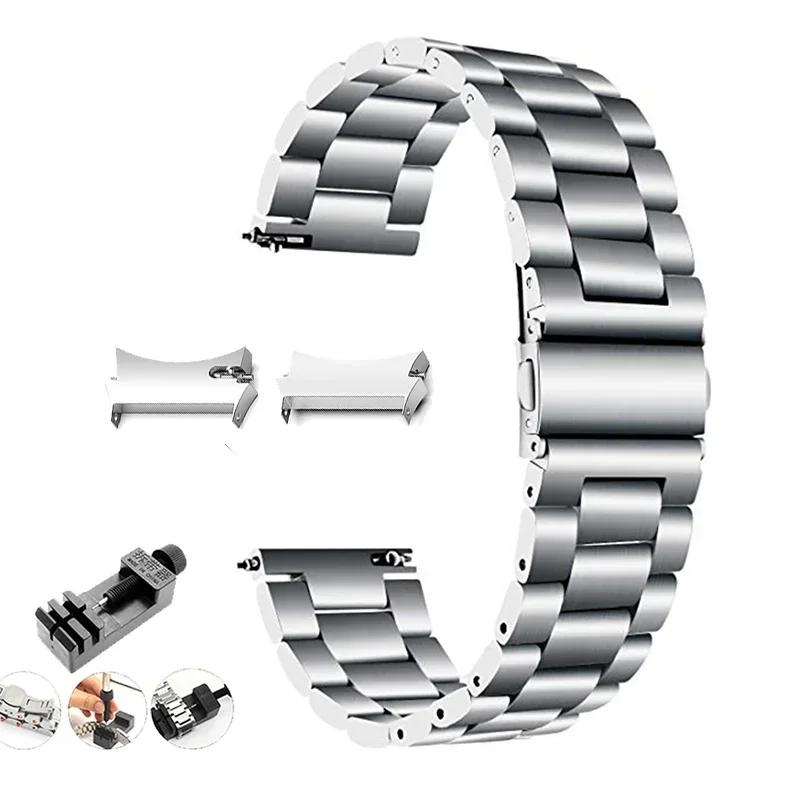 No Gaps Band for Samsung Galaxy Watch7 6 4 Classic 46mm 47mm/Watch4 5 pro 44mm 40mm Stainless Steel Strap Curved end Bracelet