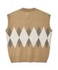 Saintpain Sp Diamond Jacquard Vest-Beige