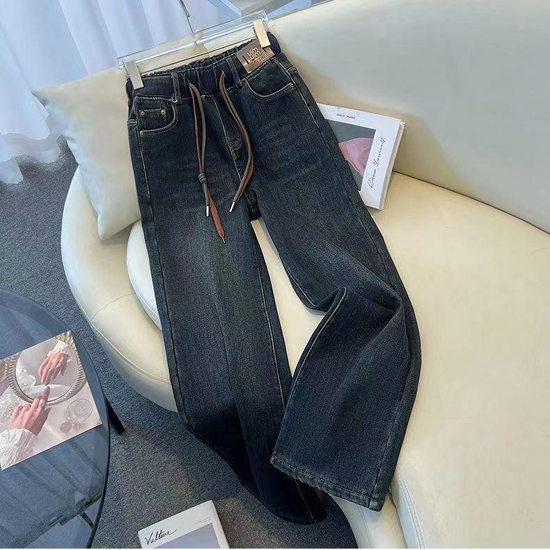 

Женские джинсы с высокой талией, в стиле ретро, с широкими штанинами - Осень/Зима 2025 - Большие размеры и для миниатюрных S (80-90 cm)