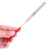 1 Pcs 180Mm Long Art Craft Flat Diamond File Grinding Tool Red Silver Tone