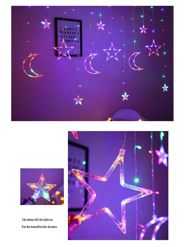 Samsung LED Curtain String Lights - Stars & Moon Decoration for Festivals