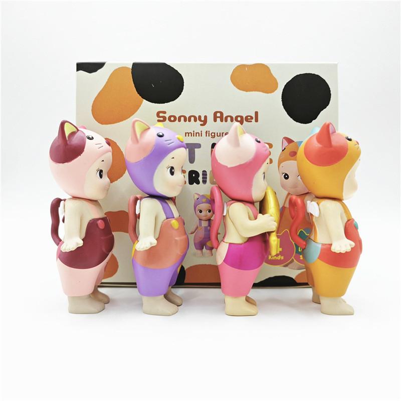 Angel Playful Cat Figurine Set With Goldfish Pvc Blind Box Toys For Creative Decoration Ideas