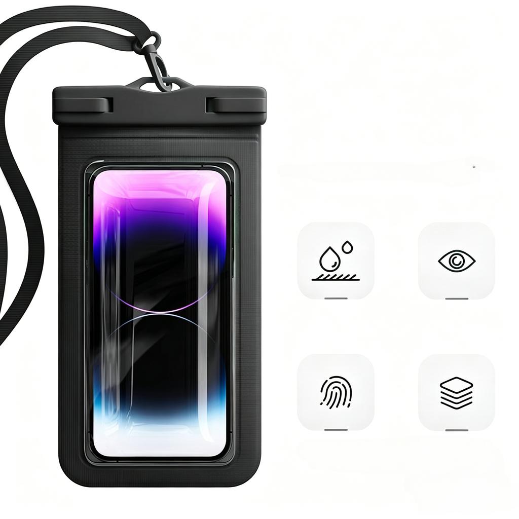 1pc Extra-Large Waterproof Phone Pouch Touch Screen Compatible Floating Dry Bag for Swimming,Snorkeling,Take Photos Underwater