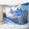 Christmas Psychedelic Tree Landscape Tapestry, Glowing Pink Forest Wall Hanging, Mystical Moon  River Backdrop for Room Decor