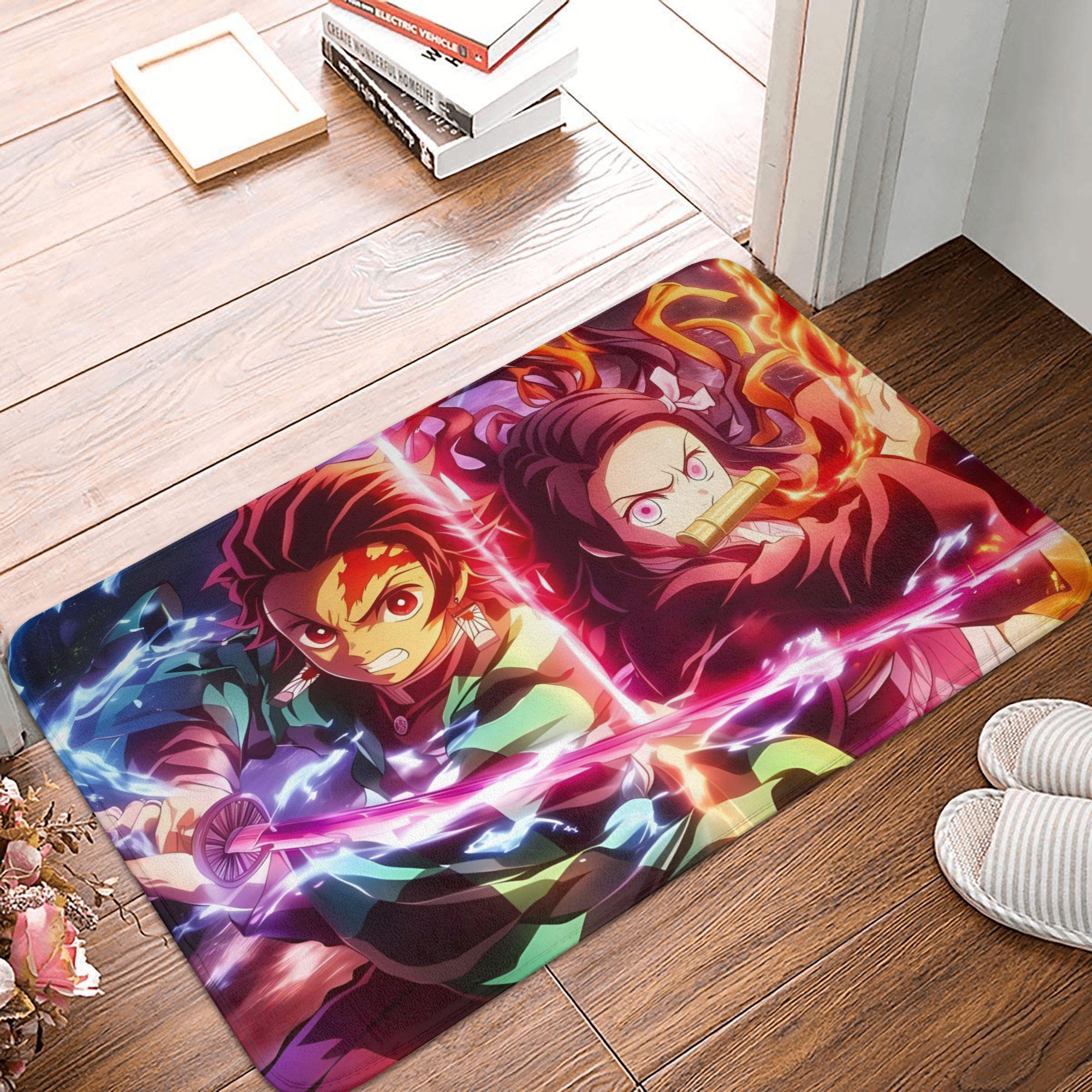 

Demon Slayer Anime Manga Doormat Non-Slip Entrance Kitchen Bath Floor Door Mat Kimetsu No Yaiba Nezuko Garden Rug Carpet Footpad 40x60cm