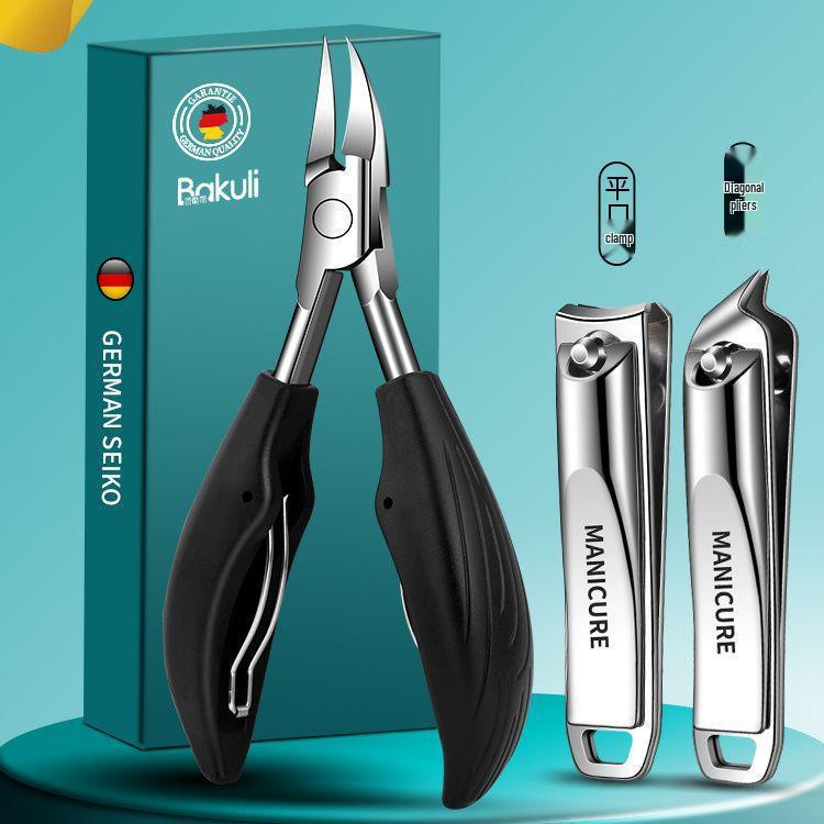 German Angled Nail Clippers - Large, Portable Manicure & Pedicure Scissors Set