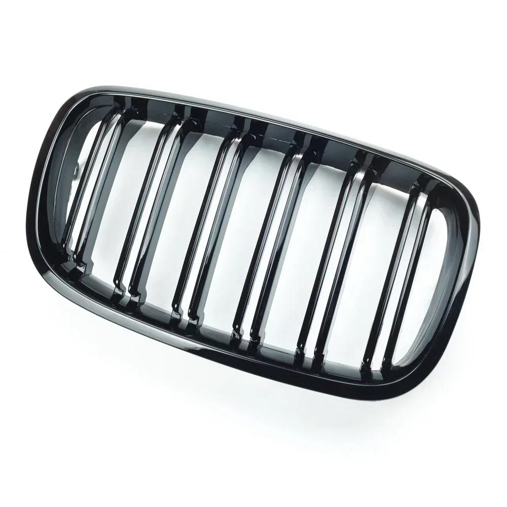 A Pair Gloss Black M Color Double Slat Kidney Grille Front Bumper Grill For BMW E70 E71 E72 X5 X6 2007-2014 Racing Grills