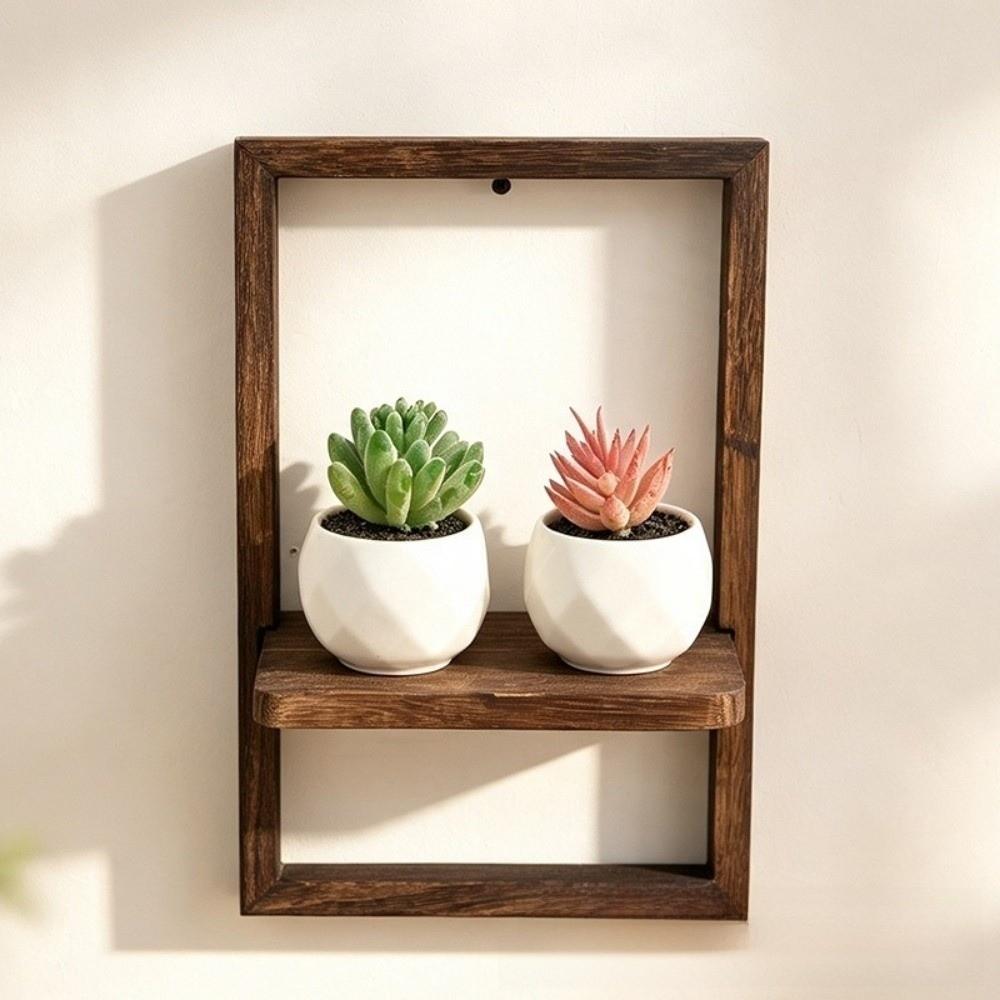 Square Shape Wall Floating Hanger Decorative Wall Mounted Shelf Plant Display Shelf  Kitchen