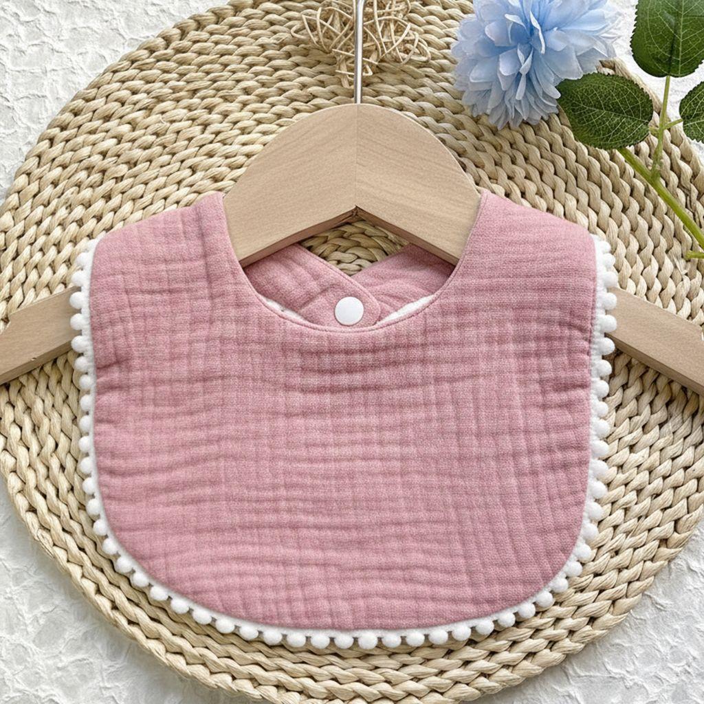 Cute Ruffle Edge Baby Bibs Kids Feeding Anti Dirty Bibs Infant Burp Cloths Newborn Fashion Pure Cotton Feeding Set Accessories