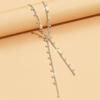 Simple Necklace Fashion Rhinestone Tassel Light Luxury Personality Long Necklace Simple Tassel Niche Necklace